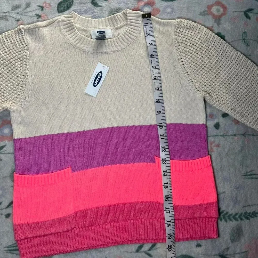 Old Navy Sweater Kid L Kidcore Retro Ski Cottage Coquette Grandma Winter 80s 90s